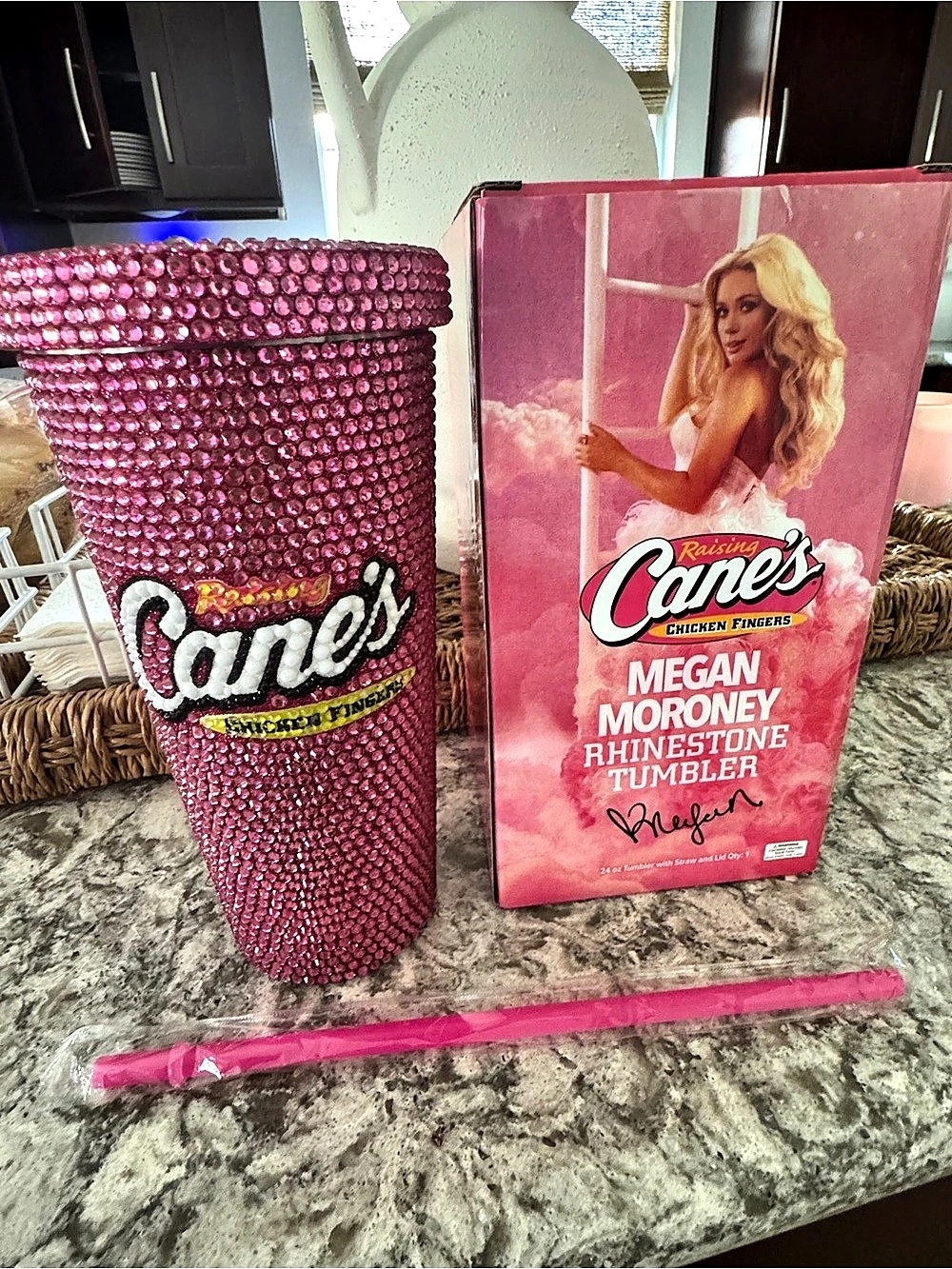 Raising Cane's Megan Moroney Rhinestone Tumbler Pink NWT